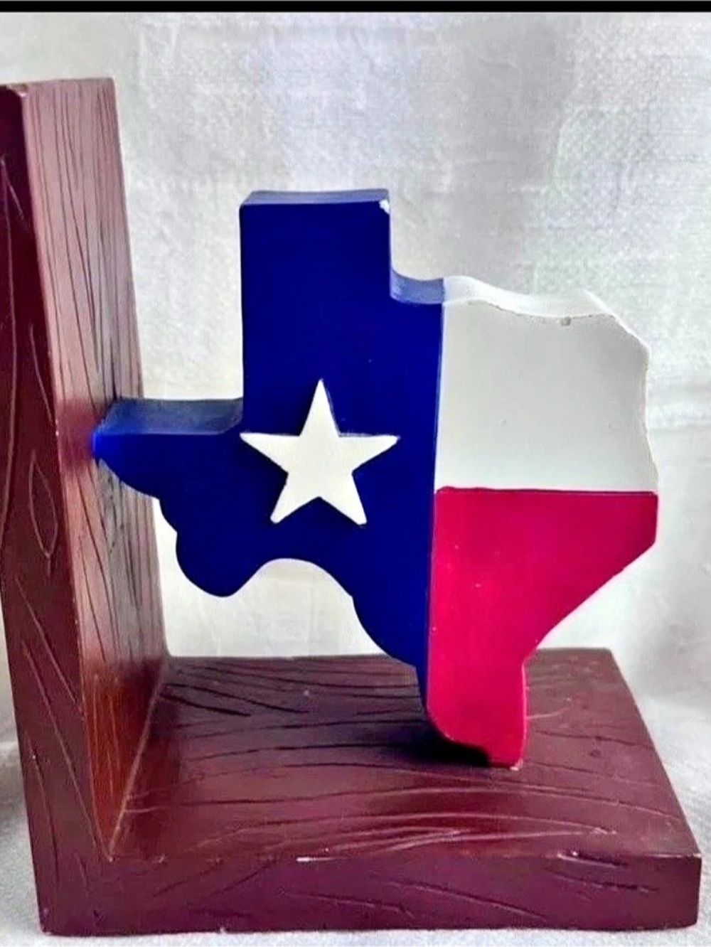 Vintage Melannco Texas Lone Star Bookends Brown Blue Western Decor